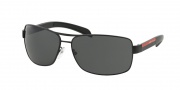 Prada Sport 54IS Sunglasses Sunglasses - 1BO1A1 Matte Black / Black Rubber Gray