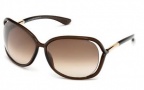 Tom Ford FT0076 Raquel Sunglasses - 692 Dark Transparent Brown / Rose Gold Metal - Gradient Brown