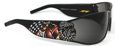 Ed Hardy EHS 018 La Dog Sunglasses - Black