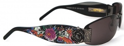 Ed Hardy EHS 020 Skull Butterflies Sunglasses - Black