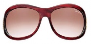 Roberto Cavalli Teutra Sunglasses - OU13 Striped Bordeaux Gold / Light Brown Gradient