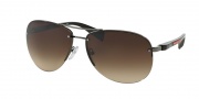 Prada Sport PS 56MS Sunglasses Sunglasses - 5AV6S1 Gunmetal / Brown Gradient