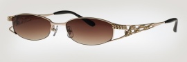 Caviar 1654 Eyeglasses Eyeglasses - (21) Gold w/ Clear Crystal Stones / Dark Brown Lens