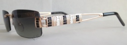 Caviar 6847 Sunglasses Sunglasses - 24 Black W/ Clear Crystal Stones / Gray