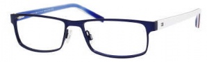 Tommy Hilfiger 1127 Eyeglasses Eyeglasses - 04XR Matte Blue / Blue Red White