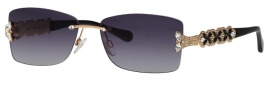 Caviar 5573 Sunglasses Sunglasses - 24 Gold With Clear / Black Crystal Stones W/ Gray Lens