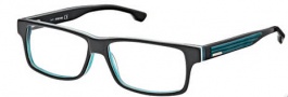 Diesel DL5015 Eyeglasses Eyeglasses - 005 Black / Trans Dark Green Blue / White