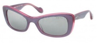 Miu Miu MU 01OS Sunglasses Sunglasses - MA81B0 Top Violet / Grey Silver Mirror Gradient