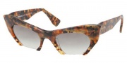 Miu Miu MU 10OS Sunglasses Sunglasses - MAN0A7 Yellow Havana Marble / Grey Gradient Lens