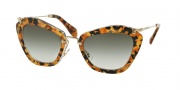 Miu Miu MU 10NS Sunglasses Sunglasses - DHF0A7 Marble Yellow Havana/Transp / Grey Gradient