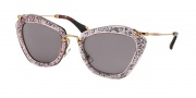 Miu Miu MU 10NS Sunglasses Sunglasses - TKB6X1 Pink/Silver / Dark Violet