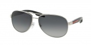 Prada Sport PS 53PS Sunglasses Benbow Sunglasses - 1BC5W1 Steel Silver / Polarized Grey Gradient