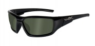 Wiley X WX Censor Sunglasses Sunglasses - Gloss Black / Polarized Green Lens