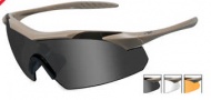 Wiley X WX Vapor Sunglasses Sunglasses - 3512 Tan / Smoke Grey, Clear, Light Rust