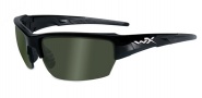 Wiley X WX Saint Sunglasses Sunglasses - CHSAI04 Gloss Black / Polarized Smoke Green Lens