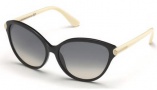 Tom Ford FT0342 Sunglasses Priscila Sunglasses - 05B Black / Other / Grey Gradient