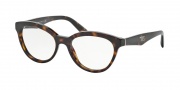 Prada PR 11RV Eyeglasses Triangle Eyeglasses - 2AU1O1 Havana