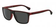 Emporio Armani EA4033 Sunglasses Sunglasses - 532487 Black / Red Rubber / Grey