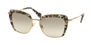 Miu Miu 52QS Sunglasses Sunglasses - DHE3H2 Havana Marble White / Beige Gradient