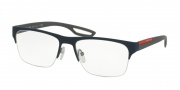 Prada Sport PS 55FV Eyeglasses Eyeglasses - TFY1O1 Top Blue Rubber on Gunmetal