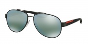 Prada PS 55QS Sunglasses Sunglasses - TIG4J2 Grey Rubber / Emerald