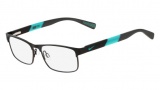 Nike 5574 Eyeglasses Eyeglasses - 018 Satin Black / Hyper Jade