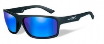 Wiley X WX Peak Sunglasses Sunglasses - Matte Black / Polarized Blue Mirror