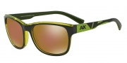 Armani Exchange AX4036F Sunglasses Sunglasses - 814373 dk Grey/ Green Apple Trans / Gold Mirror