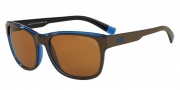 Armani Exchange AX4036F Sunglasses Sunglasses - 814473 Brown/Blue Trans / Amber Solid